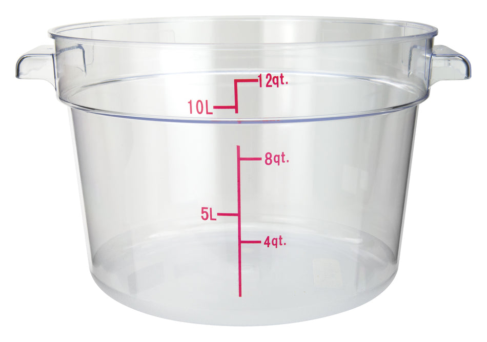 Winco PCRC-12 Round Storage Container, Clear Polycarbonate - 12 Quart