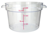 Winco PCRC-12 12 Qt Food Storage Container Round Polycarbonate Clear with Handles