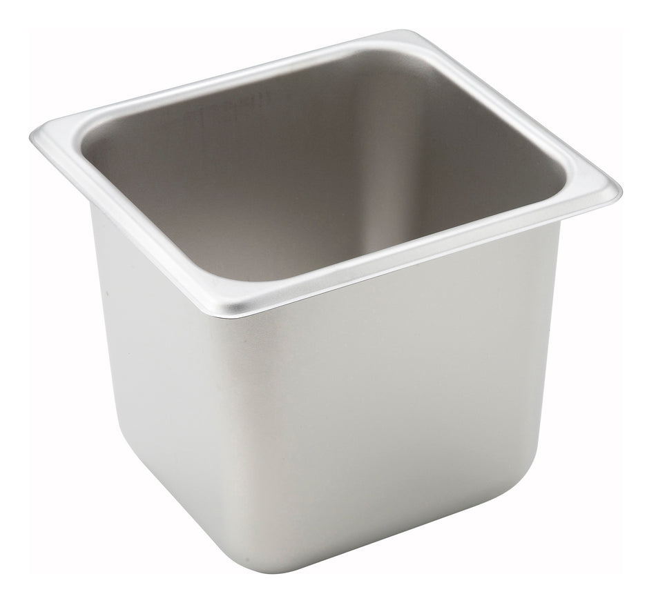 Winco SPS6 6-7/8 Inch Steam Table Pan 1/6 Size 25 Gauge Stainless Steel