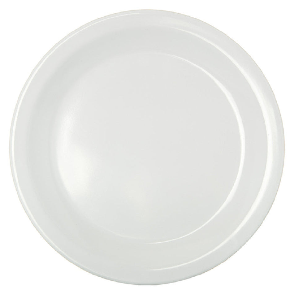 Carlisle KL20402 6-1/2 Inch Narrow Rim Pie Plate White Melamine Dishwasher Safe
