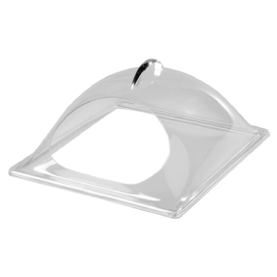 Carlisle PSD13EH07 13 Inch Display Cover End Cut Polycarbonate Clear and Polished Chrome Handle