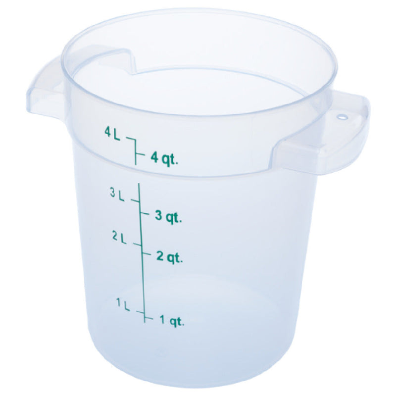 Carlisle 1096430 4 Quart Food Storage Container Round Polycarbonate with Handles