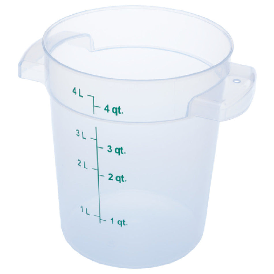 Carlisle 1096430 4 Quart Food Storage Container Round Polycarbonate with Handles