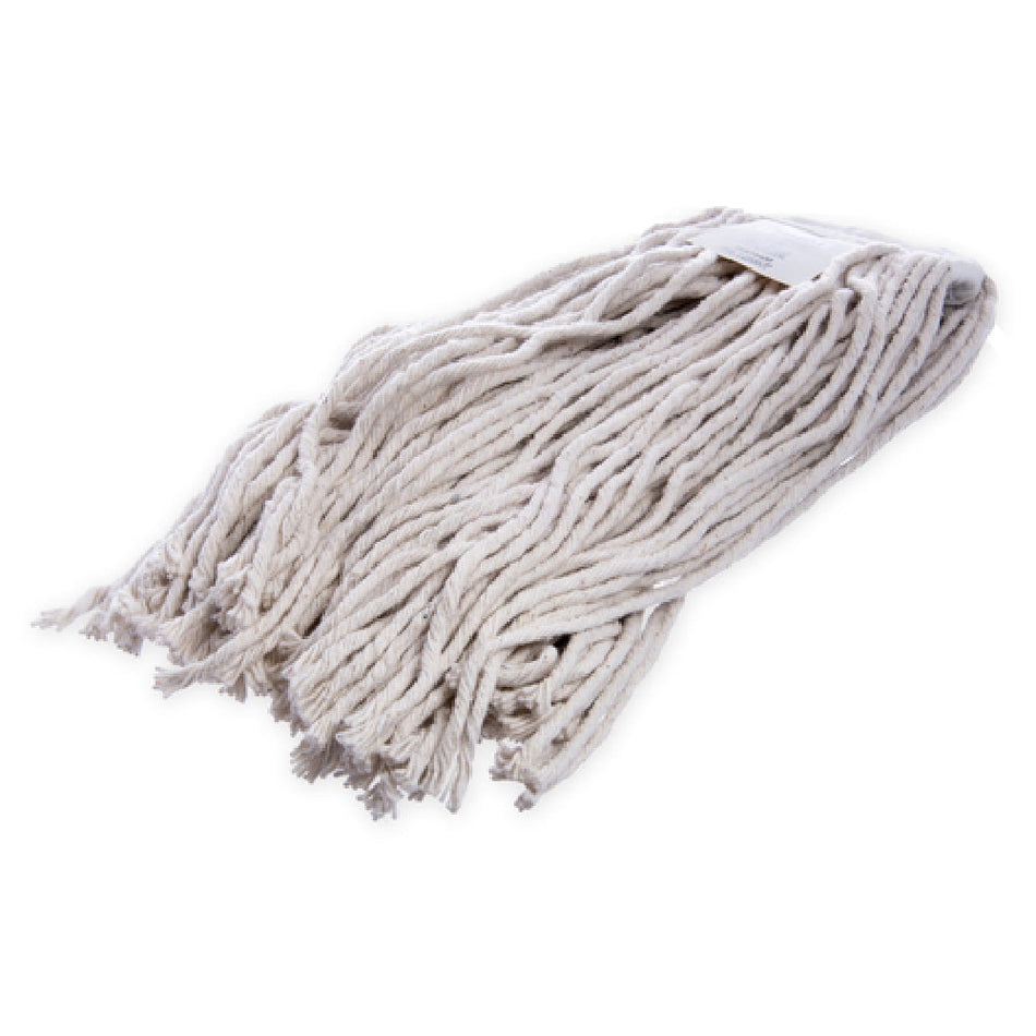 Carlisle 36972400 1-1/4 Inch Cut End Wet Mop Head 8 Ply Cotton Band Natural