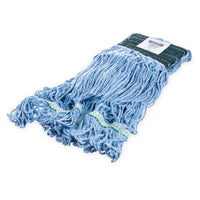 Carlisle 369448B14 Medium 4 Ply Wet Mop Head 18 Inch Blue Cotton Synthetic