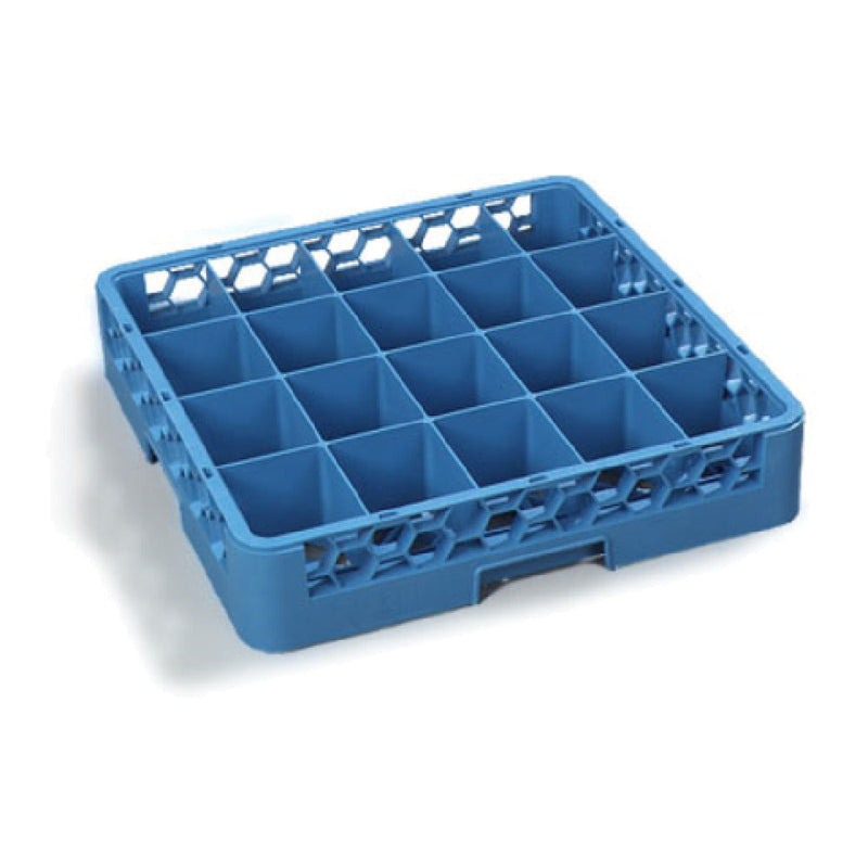 Carlisle RC2014 19 Inch Full Size Dishwasher Cup Rack Blue Polypropylene and Tilt Design 20 Compartments