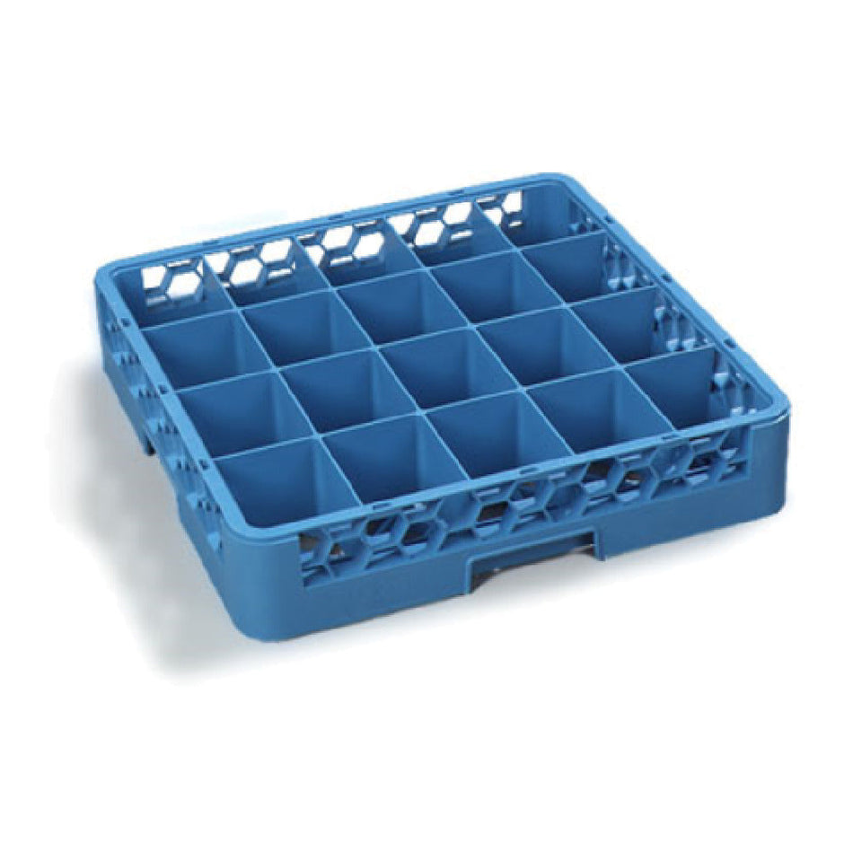 Carlisle RC2014 19 Inch Full Size Dishwasher Cup Rack Blue Polypropylene and Tilt Design 20 Compartments