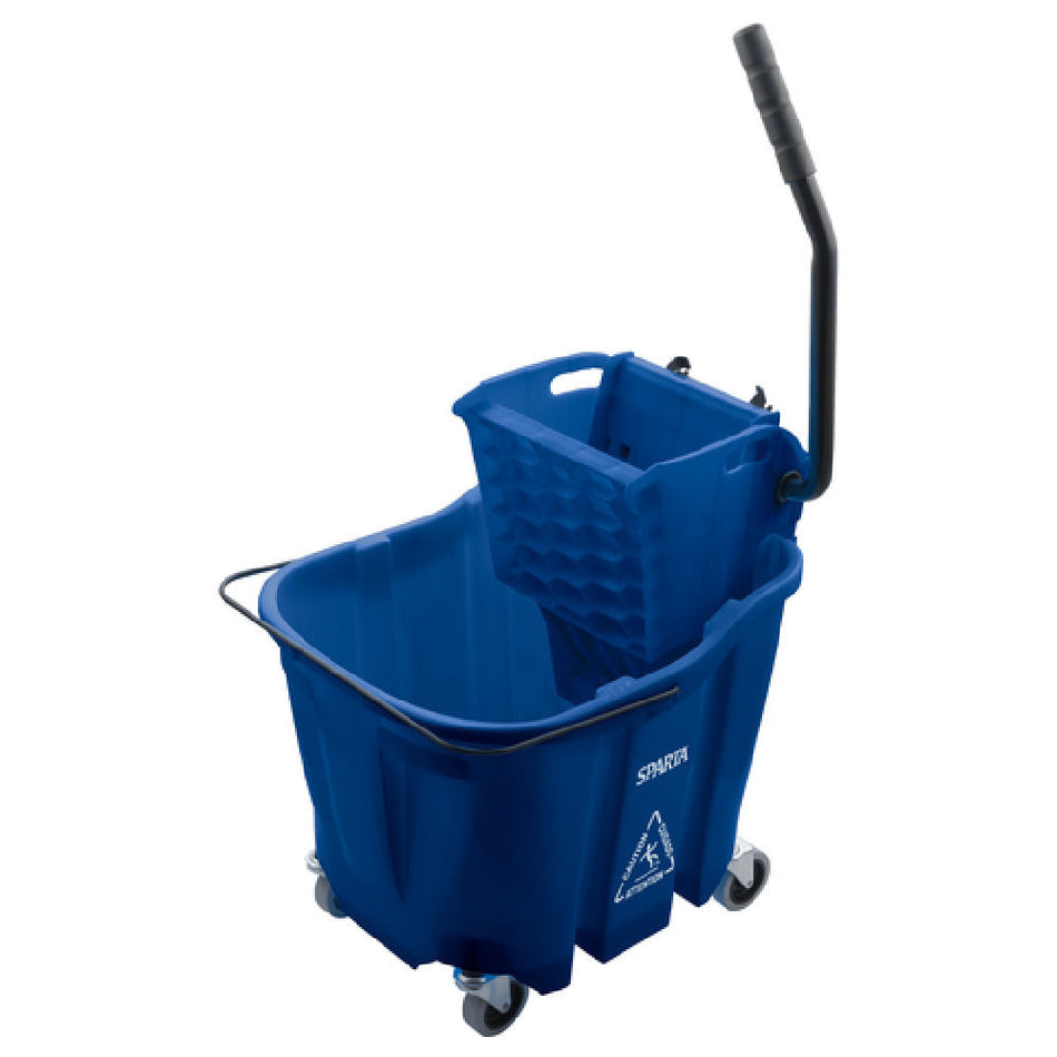 Carlisle 8690414 16 Quart Mop Bucket Combo with Side Press Wringer Blue