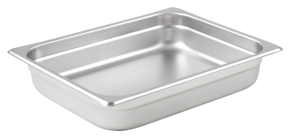 Winco SPJP-202 12 Inch Stainless Steel Steam Table Pan 1/2 Size Anti-jamming