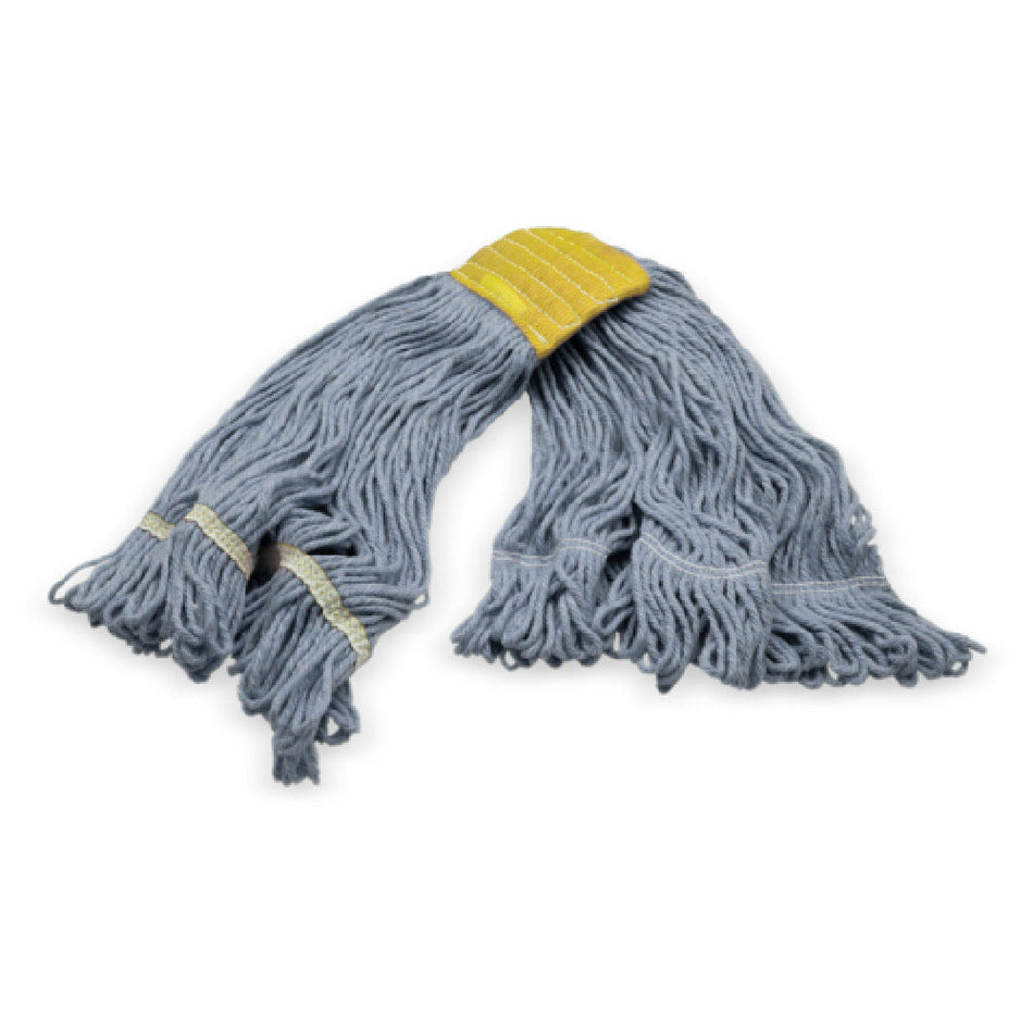 Carlisle 369513B14 Small 5 Inch Looped End Wet Mop Head with Scrubber Blue Cotton/Synthetic