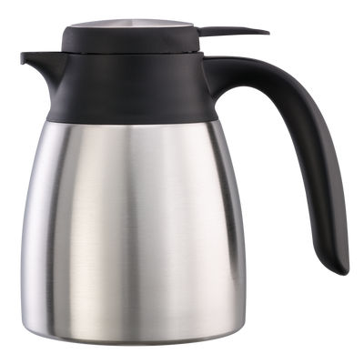 Flow Control 0.6-Liter Vacuum Insulated Carafe in Brushed Stainless and Black