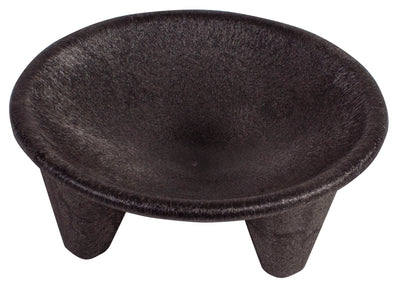 Winco PMP-12 12 Oz. Molcajete Salsa Plate Set BPA Free Polypropylene Black