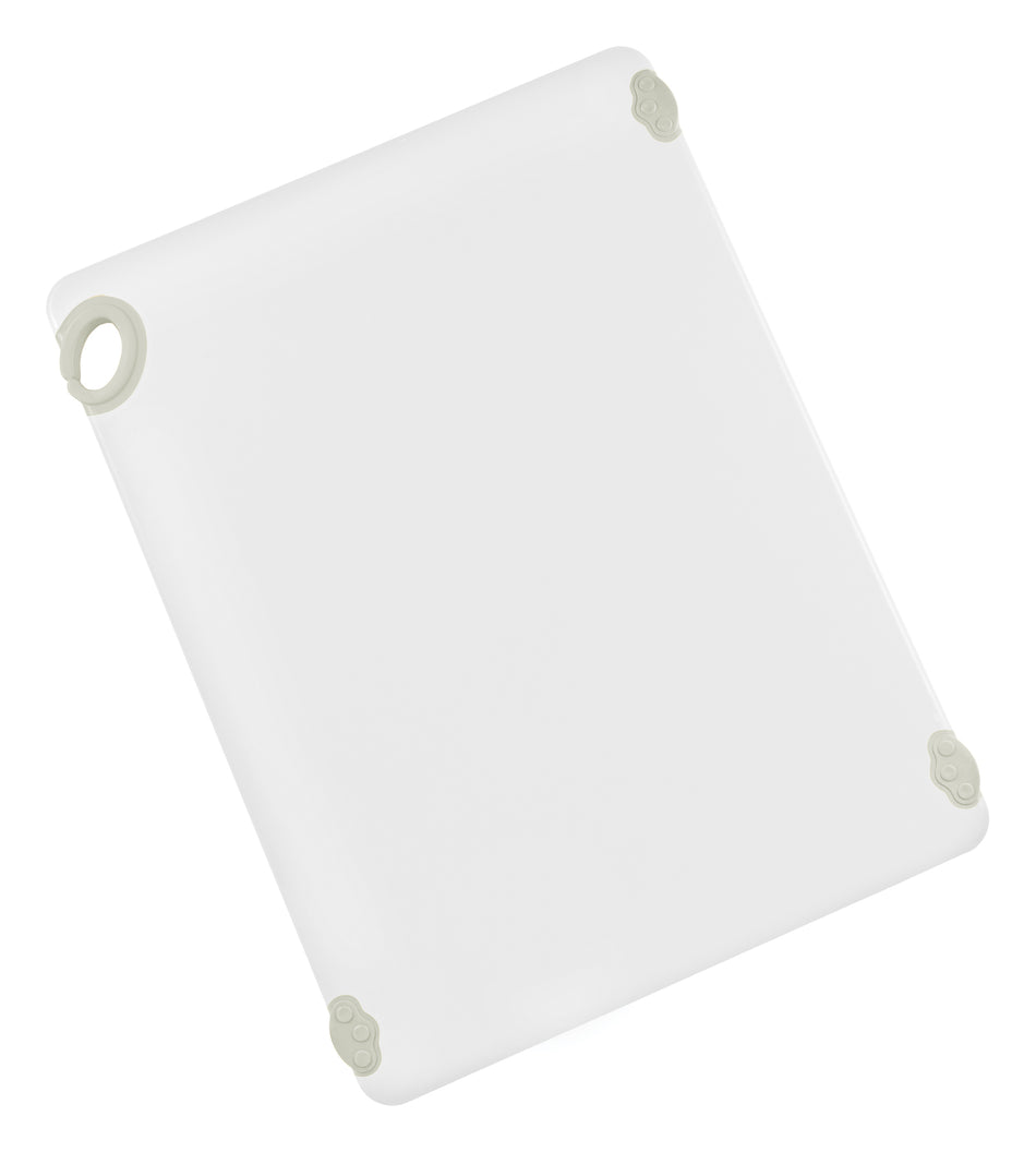 Winco CBN-1824WT 18 Inch Rectangular Cutting Board with Rubber Grip Hook White Co-polymer