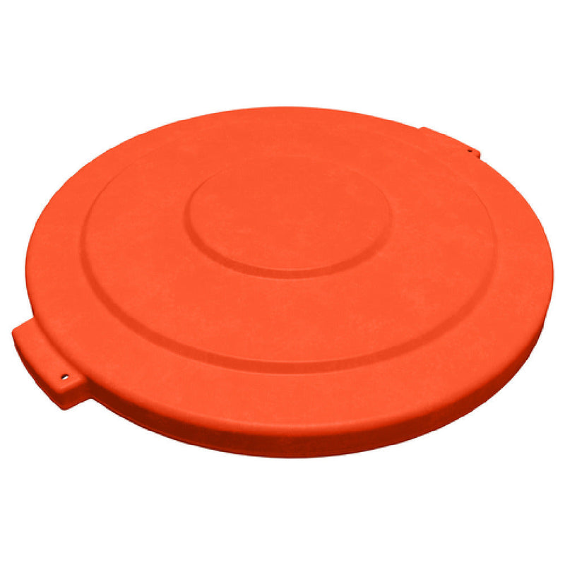 Carlisle 84102124 19-4/5 Inch Round Heavy-duty Trash Container Lid Orange Plastic