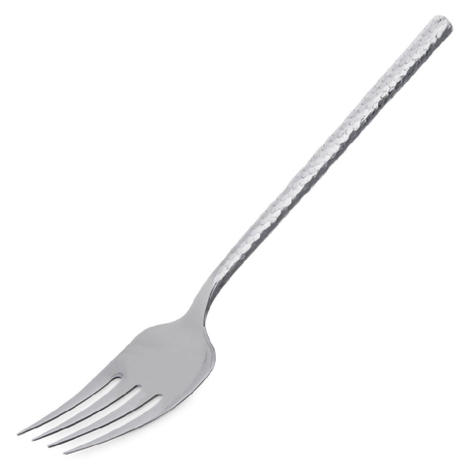 Carlisle 60202 12 Inch Slotted Stainless Steel Cold Meat Fork with Hammered Finish