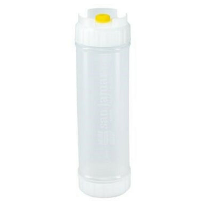 Carlisle 857324M 24 Oz Sauce Bottle Squeeze Bottle with Yellow Valve Natural 6 Packs