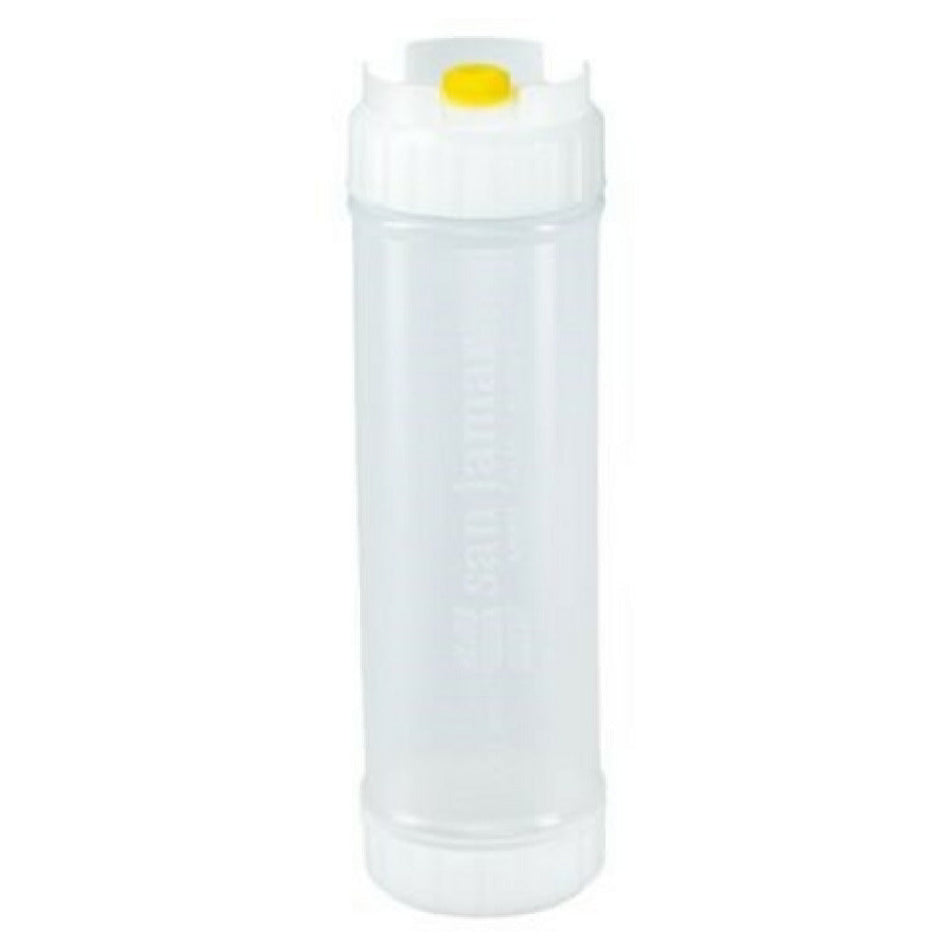 Carlisle 857324M 24 Oz Sauce Bottle Squeeze Bottle with Yellow Valve Natural 6 Packs