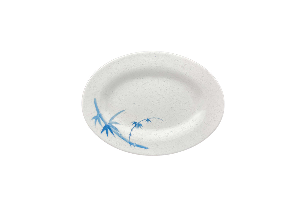 12 Pack 8" x 6" x 5/8", Platter, Blue Bamboo Dinnerware, Melamine, BPA Free, Dishwasher Safe, Break-Resistant, Shatter-Resistant, No Microwave, No Oven, NSF