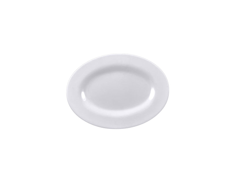 Thunder Group 2008TW 8 Inch Oval Platter Break Resistant BPA Free Melamine Imperial White