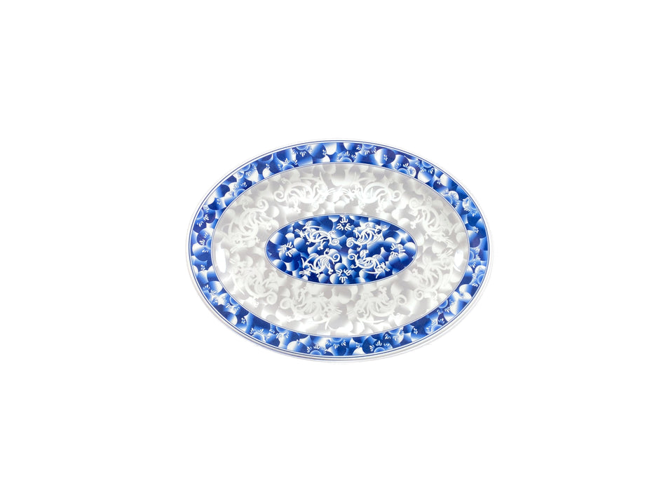 12 Pack 9-7/8" x 7-1/4" x 3/4", Platter, Blue Dragon Dinnerware, Melamine, BPA Free, Dishwasher Safe, Break-Resistant, Shatter-Resistant, No Microwave, No Oven, NSF