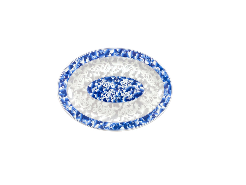 12 Pack 12" x 8-5/8" x 7/8", Platter, Blue Dragon Dinnerware, Melamine, BPA Free, Dishwasher Safe, Break-Resistant, Shatter-Resistant, No Microwave, No Oven, NSF