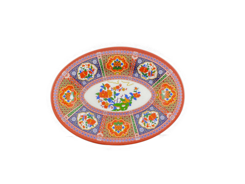 Thunder Group 2012TP 12 Inch Oval Platter Break-Resistant Melamine Peacock BPA Free
