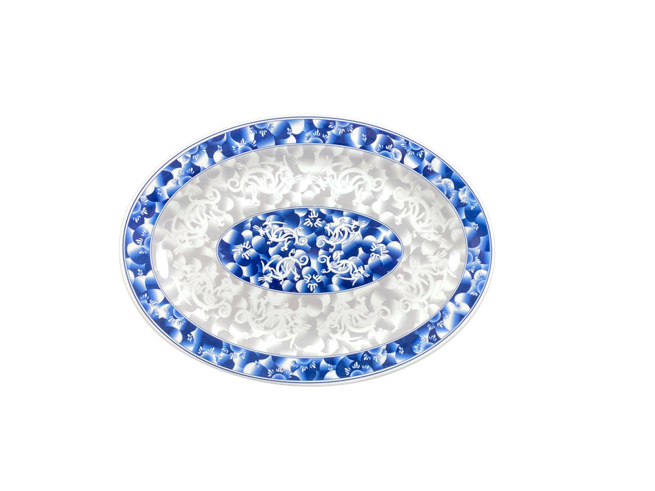 12 Pack 14" x 10" x 1-1/8", Platter, Blue Dragon Dinnerware, Melamine, BPA Free, Dishwasher Safe, Break-Resistant, Shatter-Resistant, No Microwave, No Oven, NSF