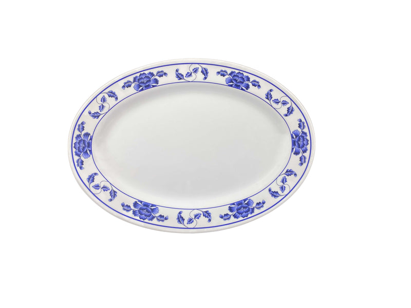 Thunder Group 2014TB 14 Inch Oval Platter Break-resistant Melamine BPA Free