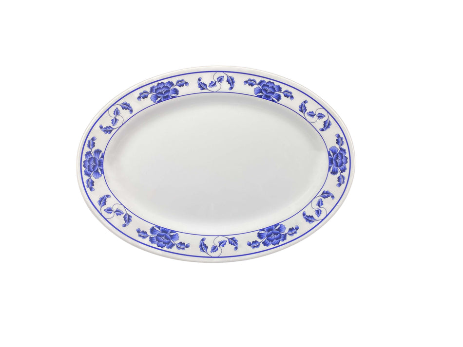12 Pack 14" x 10" x 1-1/8", Platter, Lotus Dinnerware, Melamine, BPA Free, Dishwasher Safe, Break-Resistant, Shatter-Resistant, No Microwave, No Oven, NSF