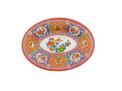 Thunder Group 2014TP 14 Inch Oval Platter Break-resistant BPA Free Melamine Peacock
