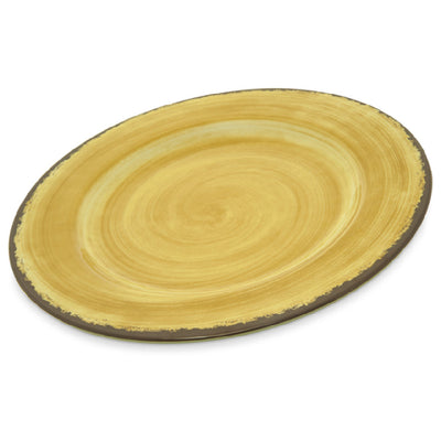 Carlisle 5400113 11 Inch Diameter Swirl Design Melamine Dinner Plate Amber