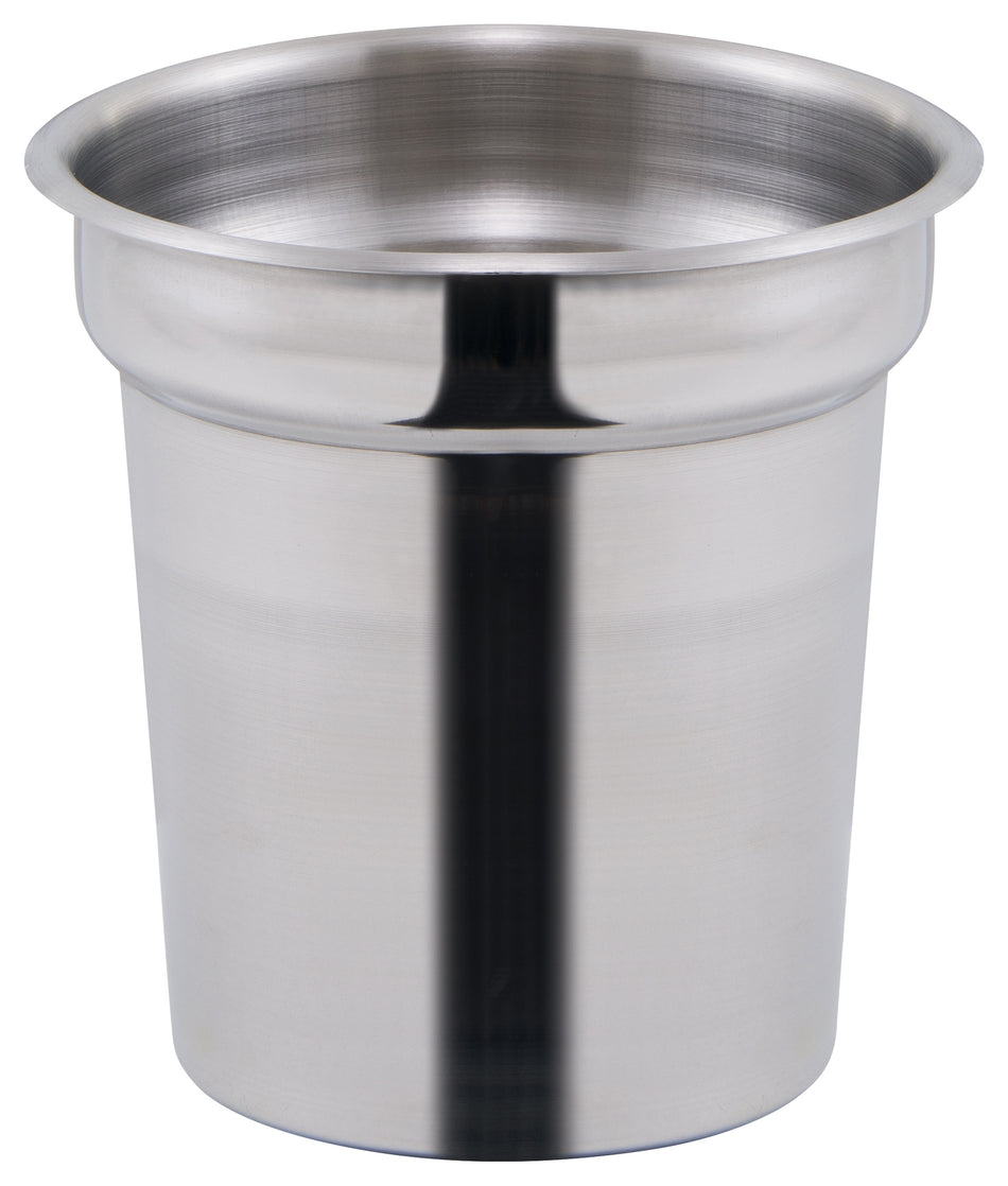 Winco INS-4.0 4 Quart Round Vegetable Inset Stainless Steel with Mirror Finish