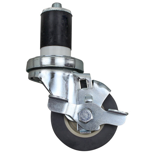 1/2 in Expanding Stem Swivel Caster with 3 in Wheel and Brake for CHG – view 2
