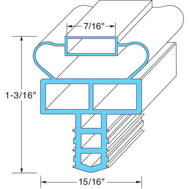 25 15/16 in x 57 1/2 in 4-Sided Magnetic Door Gasket Replaces Randell IN GSK0113 25-15