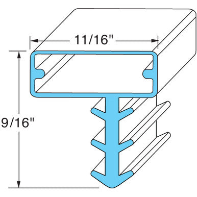 36 1/4 in x 79 in Refrigeration Gasket 3-sided 36-1
