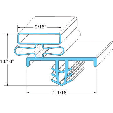 Half-Door Gasket Replaces Delfield 1702745 25-1