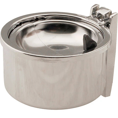 4 1/4 in Wall Mount Ashtray Chrome, Round