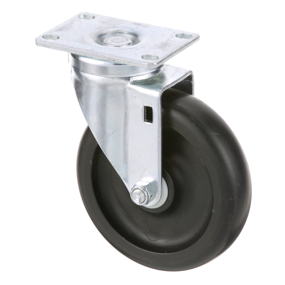 5 in Black Swivel Plate Caster for Frymaster, Delfield, Dean – view 2
