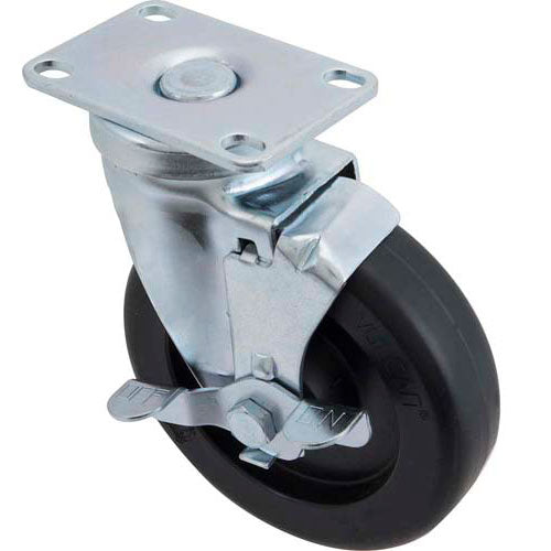 2 3/8 in x 3 5/8 in Swivel Plate Caster with 5 in Wheel and Brake for Frymaster, Delfield, Dean – view 2