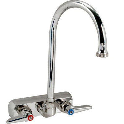 T&S Brass B1146 4 in Wall Mount Faucet w/ 5 3/4 in Swivel Gooseneck Spout