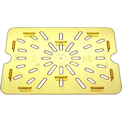 Cambro 1/2 Size Amber H-Pan™ High Heat Drain Shelf Half Size, High Heat Plastic - 20HPD150