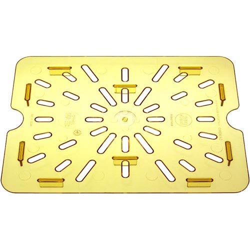 Cambro 20HPD150 1/2 Size Amber H-Pan™ High Heat Drain Shelf