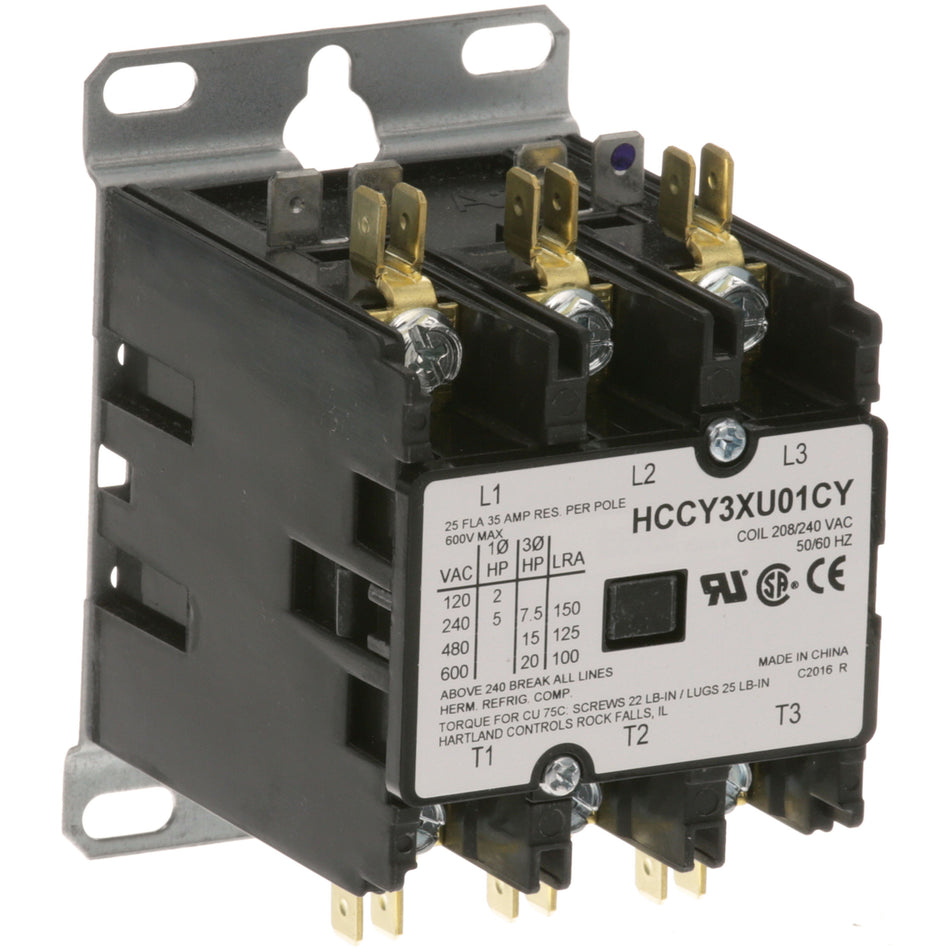 208/240V 3 Pole Contactor with Screw Terminals for Cleveland, Vulcan Hart, APW – view 2