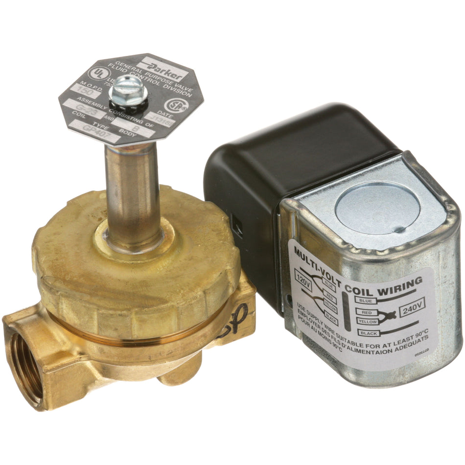 120/240V Hot Water/Steam Solenoid Valve for Vulcan Hart, Hobart, Parker Hannifin – view 2