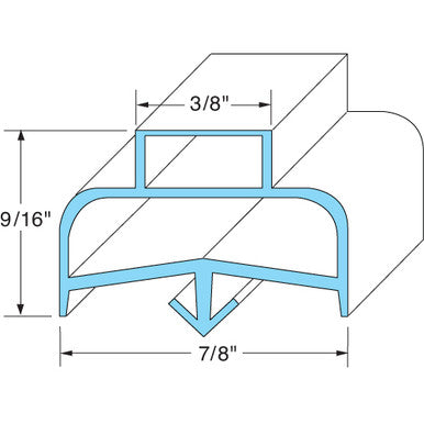 7 1/2 in x 29 1/2 in Drawer Gasket Replaces Delfield 1701062 29-3