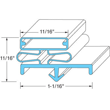 31 5/8 in x 59 7/16 in Door Gasket Replaces Continental 2-522 31-5