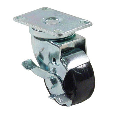 Plate Mount Caster w/ 3 in Wheel & Brake