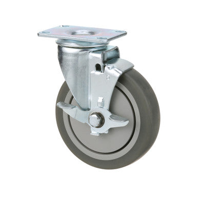 1 3/4 in x 2 7/8 in Locking Swivel Plate Caster W/ 5 in Wheel
