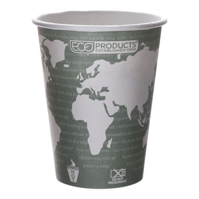 Eco Products 12 oz World Art™ Hot Cups Brown - EP-BHC12-WA