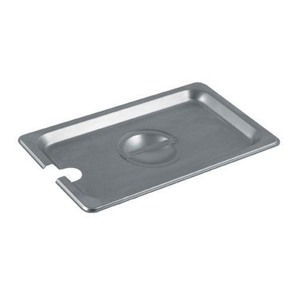 Winco 1/4 Size Notched Pan Cover Fourth Size, Stainless Steel